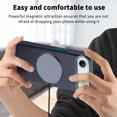 thumbnail image 4 of ELEHOLD For iPhone Air Luxury Magnetic Case Cover Wireless Charging,Premium Faux Leather Slim Skin-friendly Cover With Metal Button,Darkblue, 4 of 11