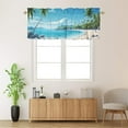 thumbnail image 2 of Beach Sunset Curtains Valances for Home Decor Ocean Tropical Palm Trees Summer Seaside Waves Coastal Island Window Valance for Bedroom Bathroom Living Room Dining Room 54 by 18 in, 1 Panel, 2 of 6