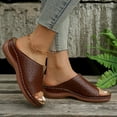 thumbnail image 7 of UHUYA Womens Sandals Orthopedic Sandals Cut-out Slope Heel Mules Fish Mouth Slippers Thick Sole Sandals Brown 38, 7 of 7