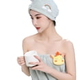 thumbnail image 1 of Absorbent Quick Dry Spa Bath Wrap Shower Skirt and Hair Drying Turban - 2pc Set, 1 of 5