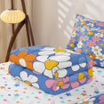 thumbnail image 5 of Erosebridal Groovy Flower Zipper Twin Comforter Sets with Fitted Sheet and 2 Pillowcases, Colorful Floral Zipper Bedding Set, Stars Reversible, Periwinkle Daisy, Stars Reversible, 5 of 7