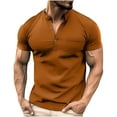 thumbnail image 1 of Birdeem Chemises pour Hommes Mode Décontractée Couleur Unie Manches Courtes Col Rabattu Blouse Chemise, 1 of 1
