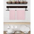 thumbnail image 3 of Pink Morocco Kitchen Dish Towels for Drying Dishes Set of 2, Geometric Leaf Diamond Lattice Abstract Waffle Weave Microfiber Hand Tea Bathroom Towels Quick Dry & Absorbent Towel 15.7x23.6, 3 of 7