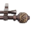 thumbnail image 2 of Central Design Products Steel 0.62" Modern Double Curtain Rod, Brown, 2 of 3
