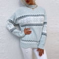thumbnail image 1 of Femmes Aguichant Couleur Bump Neige Imprimé Couture Couleur Poche Automne Hiver Court Entraînement Manches Longues Croisé Col Rond Chandail Blouse Décontractée Hauts, 1 of 4