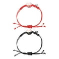 thumbnail image 1 of 2PCS Handmade Woven Bracelet Creative Ceramic Cat Hand Chain Wrist Ornament, 1 of 7