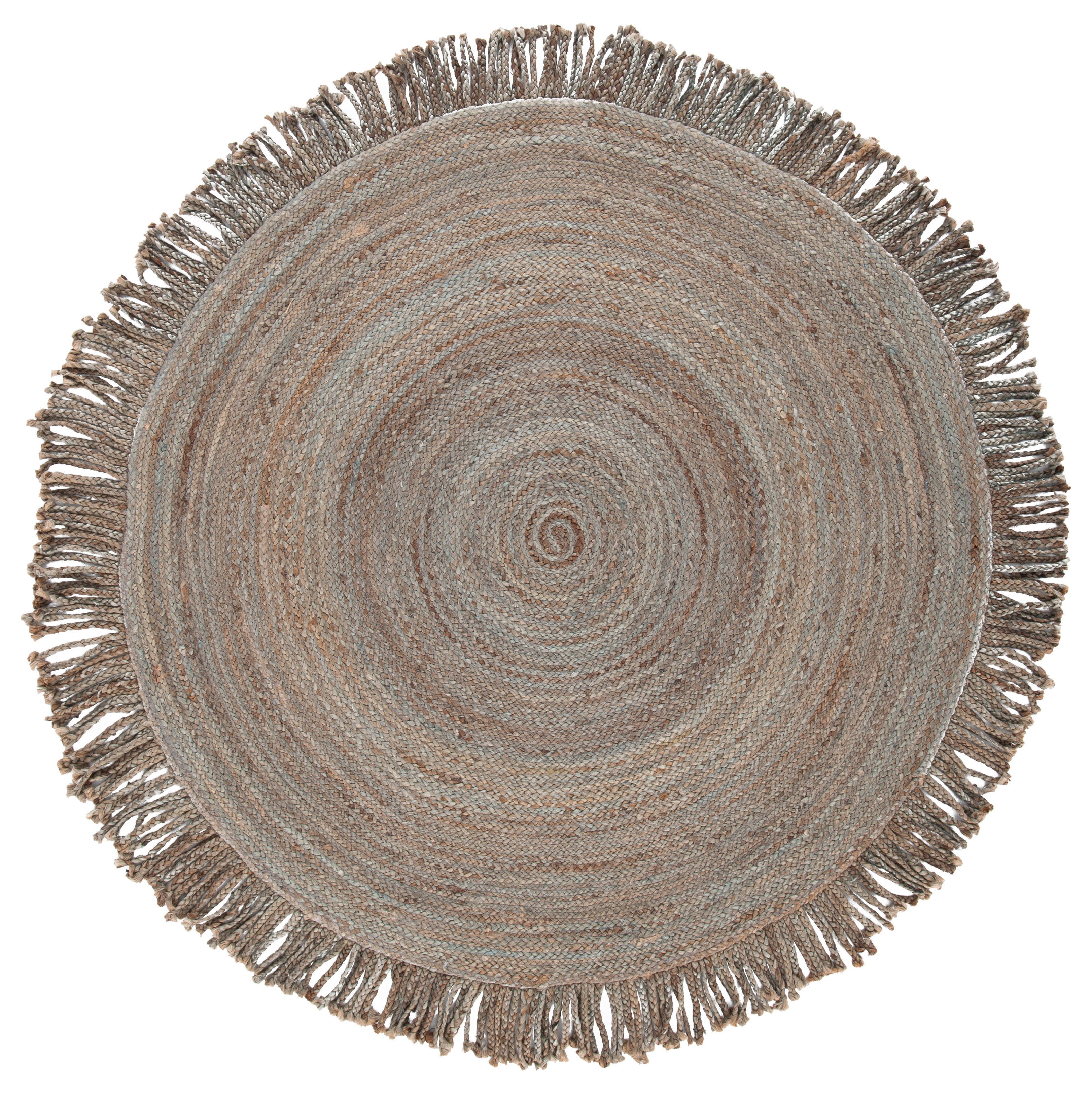 SAFAVIEH Braided Abby Solid Reversible Area Rug, Gray, 6' x 6' Round