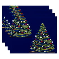 Simply Daisy 18" x 14" O Tannenbaum Geometric Print Placemats, Set of 4