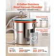 thumbnail image 2 of VEVOR 9 Gallon Vacuum Chamber, Stainless Steel, Vacuum Degassing Chamber with Tempered Glass Lid, Hose, Air Filter, for Resin Casting, Stabilizing Wood, 2 of 9