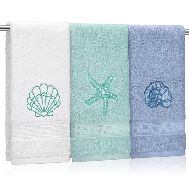 Toallas de mano Hahafelt Coastal, 100% algodón, 35 x 75 cm, paquete de 3