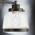 thumbnail image 5 of Urban Ambiance Luxury Vintage Electric Bath Fixture, Size: 11-1/4"H x 16-1/4"W, with Urban Industrial Style Elements, Olde Bronze Finish and Clear Shade, UHP2537, 5 of 7