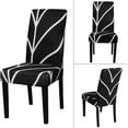 thumbnail image 3 of Black Chair Covers for Dining Room Set of 6, High Stretch Removable Washable Parsons Chair Slipcover for Home Party Hotel Wedding Ceremony (6PCS, Geometric), 3 of 6