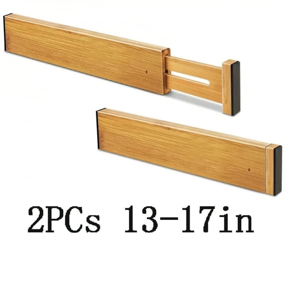 Bamboo Drawer Dividers Organizers Adjustable Expandable Spring Loaded Drawer Separators for Kitchen Bedroom Dresser Offic