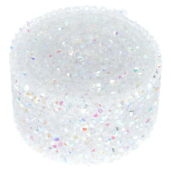 LITINKIMI Crystal Rhinestone Ribbon White 1 Roll 3.1in