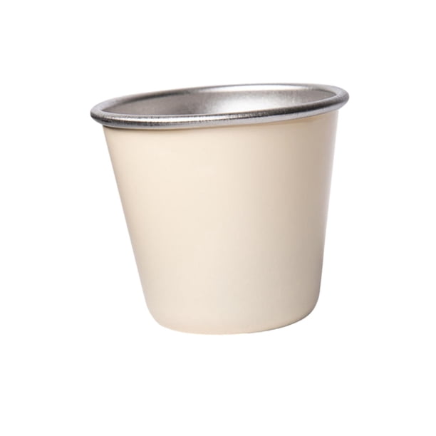 Taza de acero inoxidable, vaso apilable de primera calidad, vaso de pinta para picnic, Pequeño Blanco Lechoso