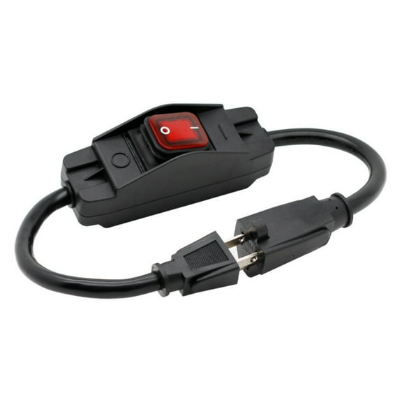 JIAHAOO Extension Cord with Switch 45cm 15A 125V 1875W for Appliances Outdoor IP66 Waterproof 14AWG SJTW Male Female