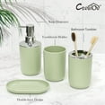 thumbnail image 4 of CERBIOR 6-Pieces Plastic Soap Dispenser Toothbrush Holder, Avocado Green, 4 of 7