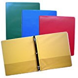 Blue, Green, Red and Yellow 3-Ring Binders, 1.5 inch Capacity, 8.5 x 11, Box of 4