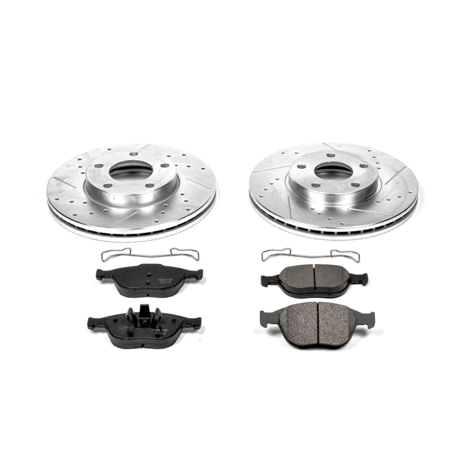 PowerStop Front Z23 Evolution Sport Carbon-Fiber Ceramic Brake Pad and Drilled & Slotted Rotor Kit Fits: FORD Select Models K5580