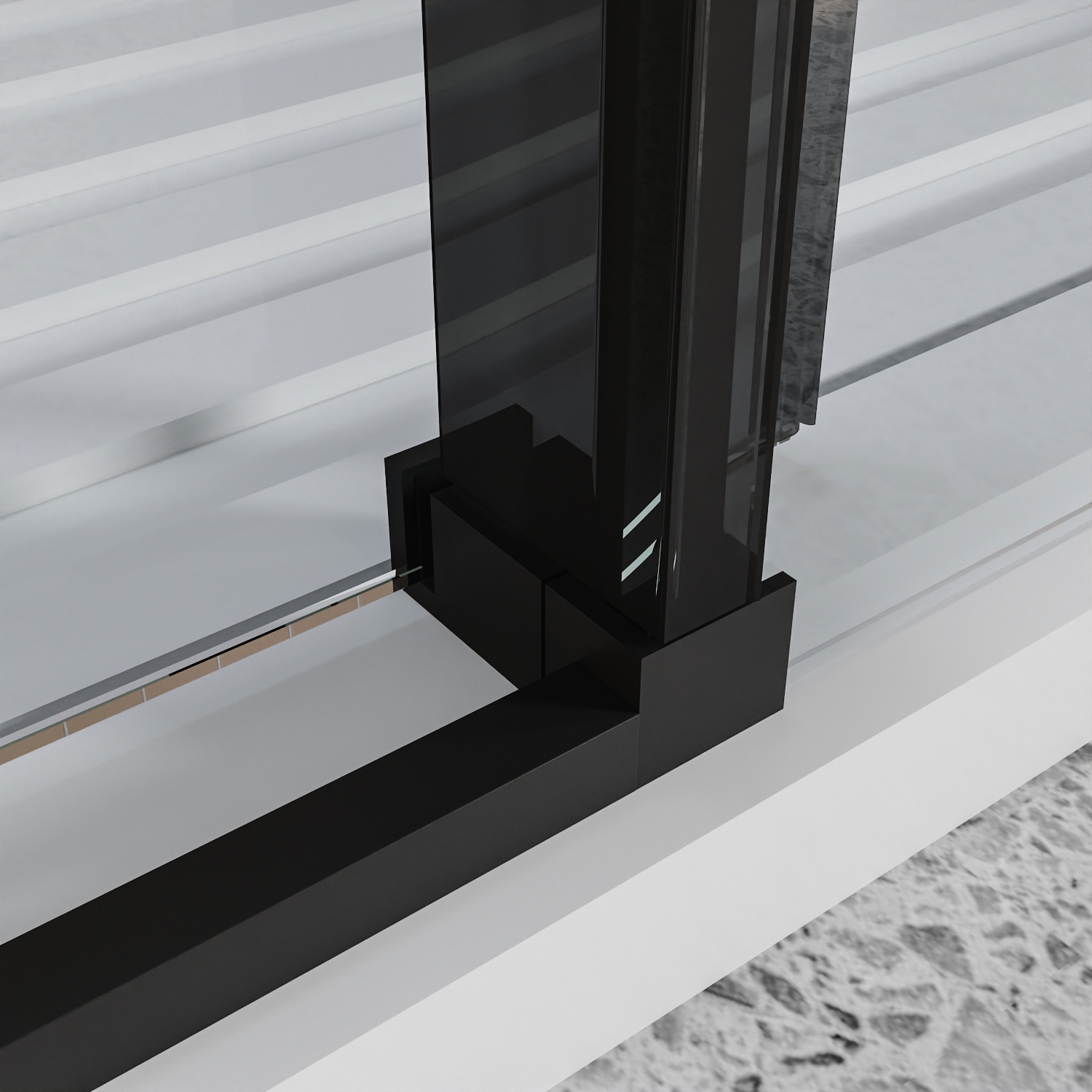 DV-1SD057 Concord 56" - 60" W x 76" H Single Sliding Frameless Shower Door with 10mm Tempered Glass, Stainless Steel Accessories