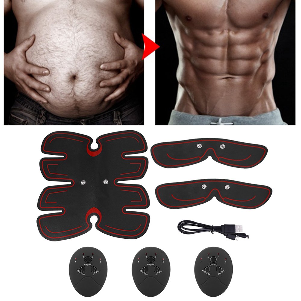 OTVIAP Rechargeable EMS Abdominal Toning Belt Muscle Toner Pad Body