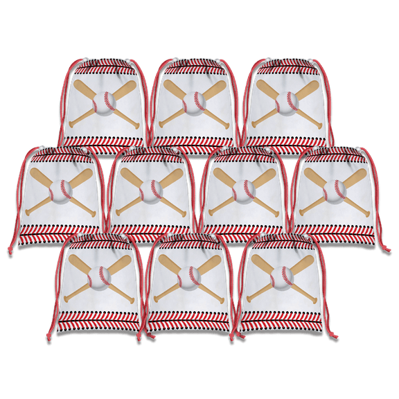 Baseball Drawstring Tote Bag (10 Pack)