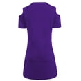 thumbnail image 5 of LOVZFMLL Summer Dresses for Women 2025 Casual Short Sleeve Zipper V Neck Cold Shoulder T-shirt Mini Dress for Women Office Work Purple S, 5 of 7