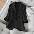 thumbnail image 6 of Hvyesh Womens 3/4 Sleeve Lapel Blazer Jackets Plus Size One Button Suit Cardigan Lightweight Casual Formal Coat with Pockets, 6 of 9