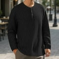 thumbnail image 2 of KHONTS Men's Long Sleeve Waffle Henley Shirts Casual Fall Thermal Shirts Button T-Shirt Black XXXL, 2 of 5