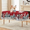thumbnail image 3 of Christmas Tablecloth 60×84 Inch Rectangular, Winter Snowman House Christmas Trees Blue Washable Table Cover for Party Picnic Dinner Decor, 3 of 6