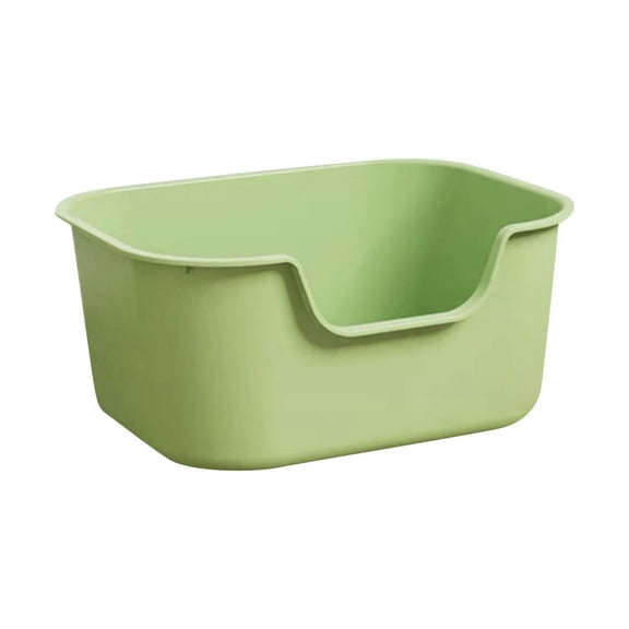 Small Cat Litter Box with High Sides,Cat Boxes for Indoor Cats,Cat Litter Pan for Kitty,Litter Box with Low Entry,Easy to Clean,Anti-Splashing (Green)
