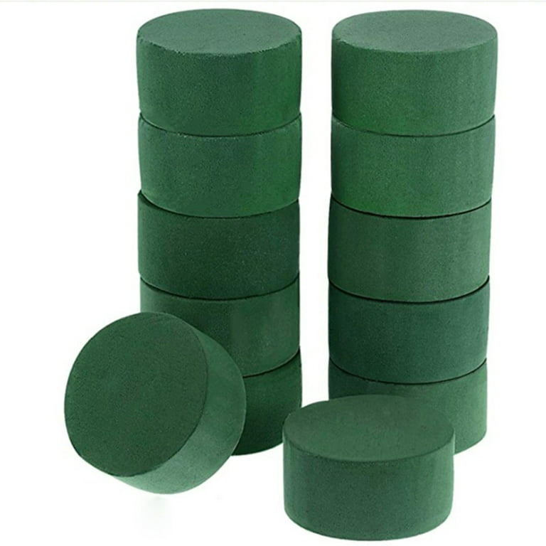 Pack of 6 FLOFARE Round Floral Foam Blocks for Fresh and Artificial  Flowers, (4.5 X 1.5), Dry & Wet Green Flower Foam for Flow