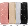 thumbnail image 2 of case for Samsung Galaxy S22 S21 S20 S10 S9 S8 Ultra Plus Phone Case, Sparkly Comcase fortable PU Top Cover + Soft Clear TPU Back Cover with Card Holder, Full Wrap-Around Bumper(Pink,S22 Plus), 2 of 8