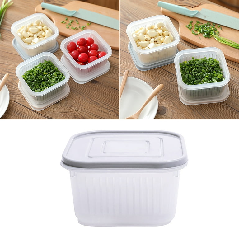 JDEFEG Organizer with Food Packaging and Refrigerator Vegetable Film Cling  Household Fruit Film Kitchenï¼ŒDining & Bar 5 Containers with Lids White