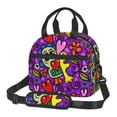 thumbnail image 1 of DouZhe Lunch Bags for Women and Men, Doodle Skull Flowers Prints Reusable Portable Insulated Cooler Waterproof Lunch Tote Bag for Travel Work School Picnic, 1 of 7
