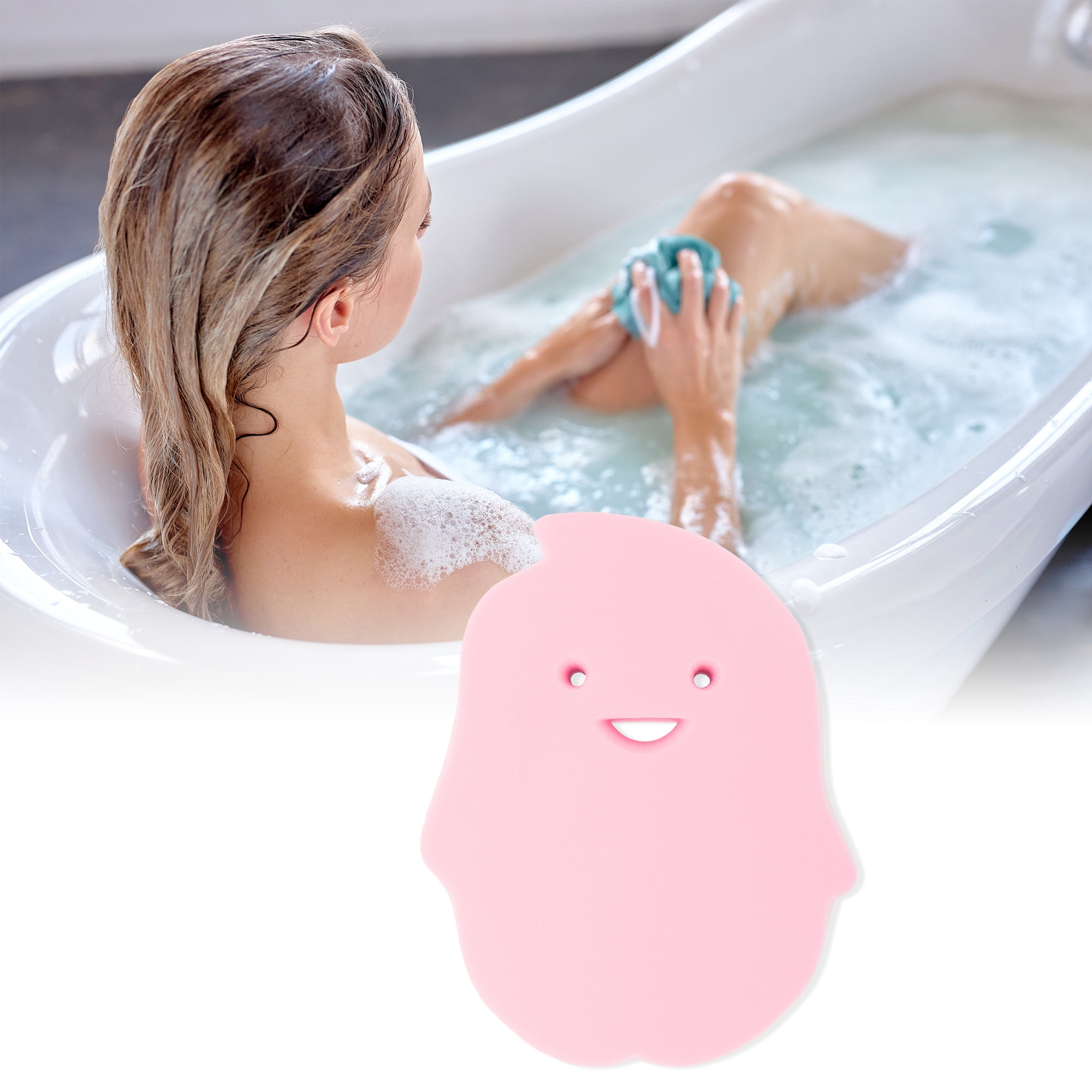 Unique Bargains Penguins Shape Bath Sponge 1 Pc Pink