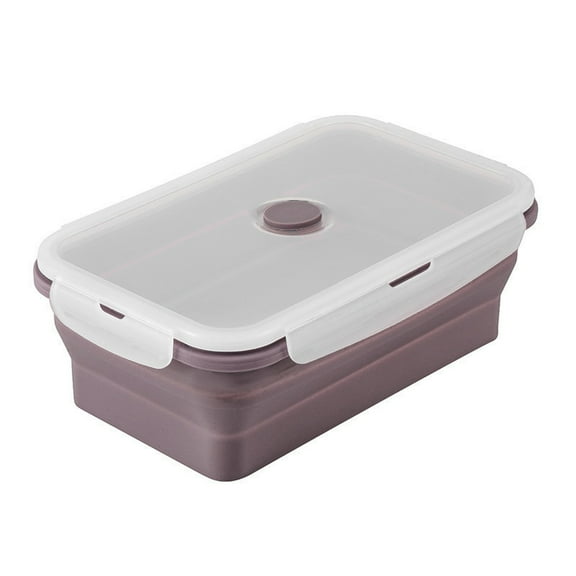 Huayishang Lunch Box for Women 350Ml Silicone Fresh-Keeping Lunch Box Foldable 4-Piece Set Fresh-Keeping Lunch Box Set Refrigerator Storage Box C, Kitchen Essentials Clearance Sale