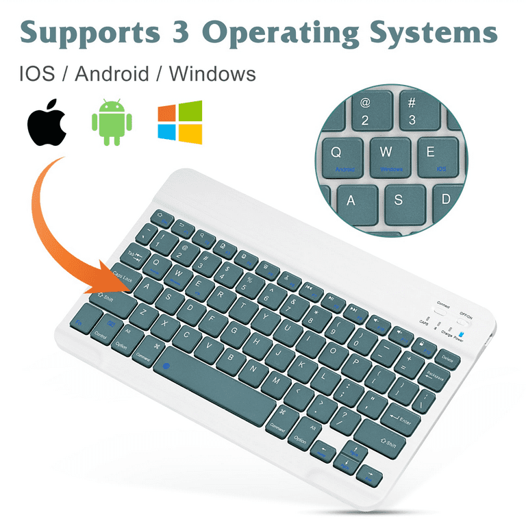 Ultra-Slim Bluetooth rechargeable Keyboard for Xiaomi Mi Max 3 and all  Bluetooth Enabled iPads, iPhones, Android Tablets, Smartphones, Windows pc 