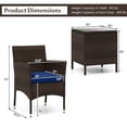 thumbnail image 3 of Gymax 3 PCS Outdoor Conversation Set w/ Cushioned Seat & Tempered Glass Tabletop, 3 of 10