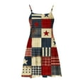 thumbnail image 6 of Odeerbi Toddler Kids Girls Independence Day A-Line Slip Dress Summer Patriotic Star Stripe Casual Strap Dress, 6 of 7