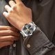 thumbnail image 5 of Reloj luminoso de acero inoxidable para hombre, reloj de pulsera de cuarzo resistente al agua con reloj moderno a juego para pareja, regalo para él, reloj de cuarzo de acero inoxidable, 5 of 5