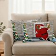 thumbnail image 2 of Christmas Santa Outdoor Waterproof Pillow Covers, Xmas Tree Farmhouse Snowflake Decorative Rectangle Throw Pillowcase Sofa Cushion Sham for Patio/Couch/Chair, 20"x12" 2 Pack, 2 of 8