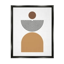 Stupell Industries Geometric Shapes on White Abstract Painting Black Floater Framed Art Print Wall Art, 17 x 21