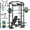Power Cage-Black/Home Gym Package(230LB Colorful Plates), variant on Mikolo Power Rack Cage, 1200LBS Weight Cage Home Gym with 800LB Capacity Adjustable Weight Bench, 1500LB Capacity Barbell and 230LB Black Plate Set