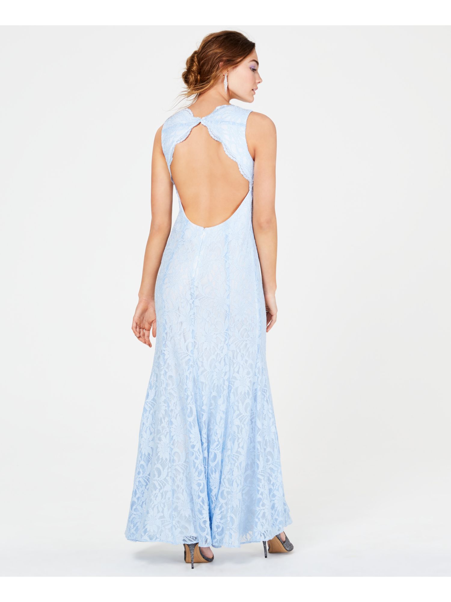 Buy SLEEVELESS BLUE LACE-UP BACKLESS MAXI DRESS for Women Online