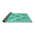thumbnail image 2 of Ahgly Company Indoor Square Abstract Turquoise Blue Modern Area Rugs, 5' Square, 2 of 4