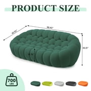 99 Bubble Couch Modern, Oversized Curved Couches, Lazy Floor Sofa, Green Bubble Couch, Modern Upholstered Comfy Mesh Fabric 3D Honeycomb Shape Couches for Living Room, Office, Apartment, 3-Seater
