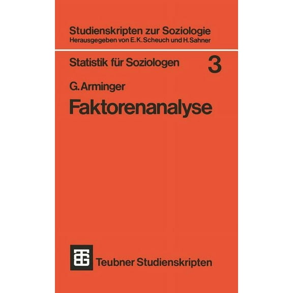 Studienskripten Zur Soziologie Faktorenanalyse, Book 3, (Paperback)
