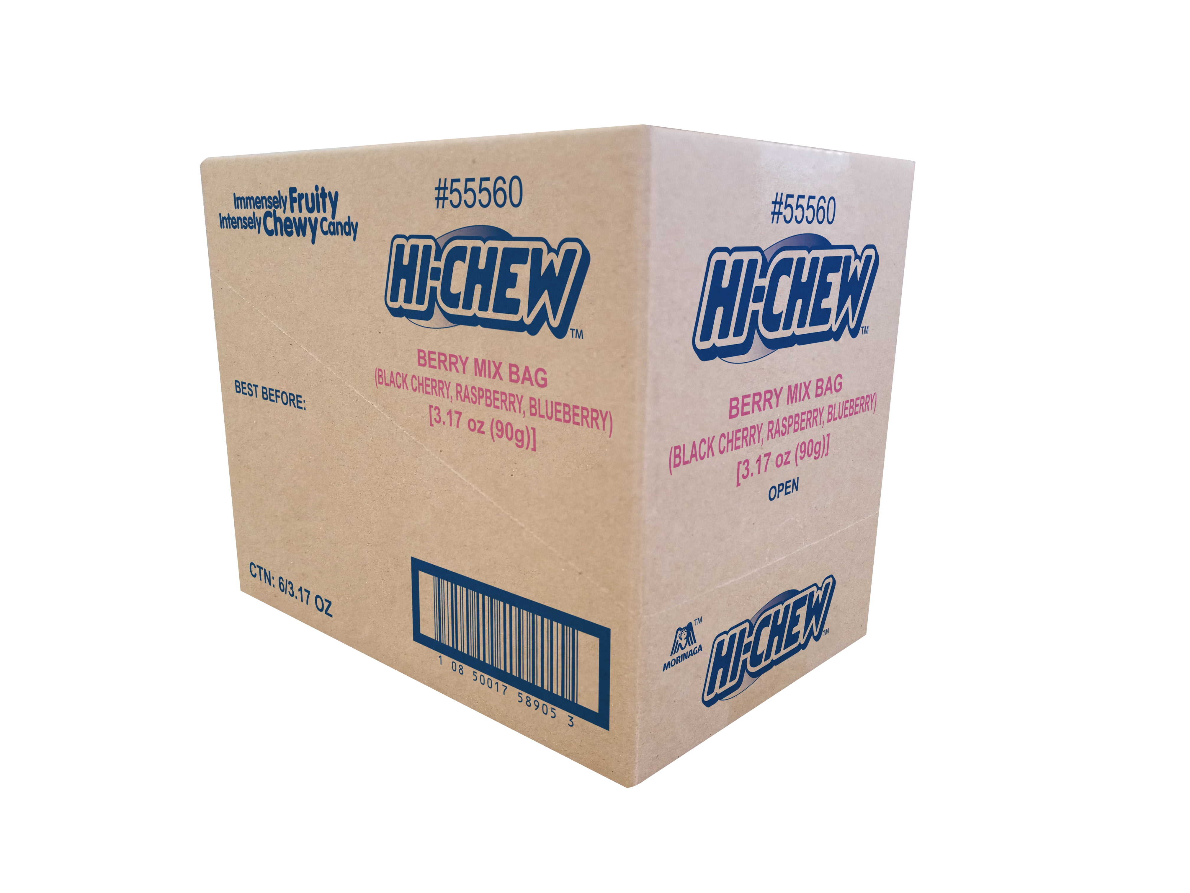 HI-CHEW Berry Mix, Pack of 6 Bags, 3.17oz each - Blackberry Cherry Raspberry, Unique Fun Soft & Chewy Candy - Immensely Juicy Fruity Candy Flavors, Individually Wrapped for Sharing