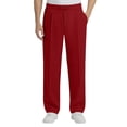 thumbnail image 2 of Mens Dress Pants with Pockets, Elastic Waist Casual Business Pants,Regular Fit Straight Leg Work Pants, Pleated Front Slacks Pant XL, 2 of 7